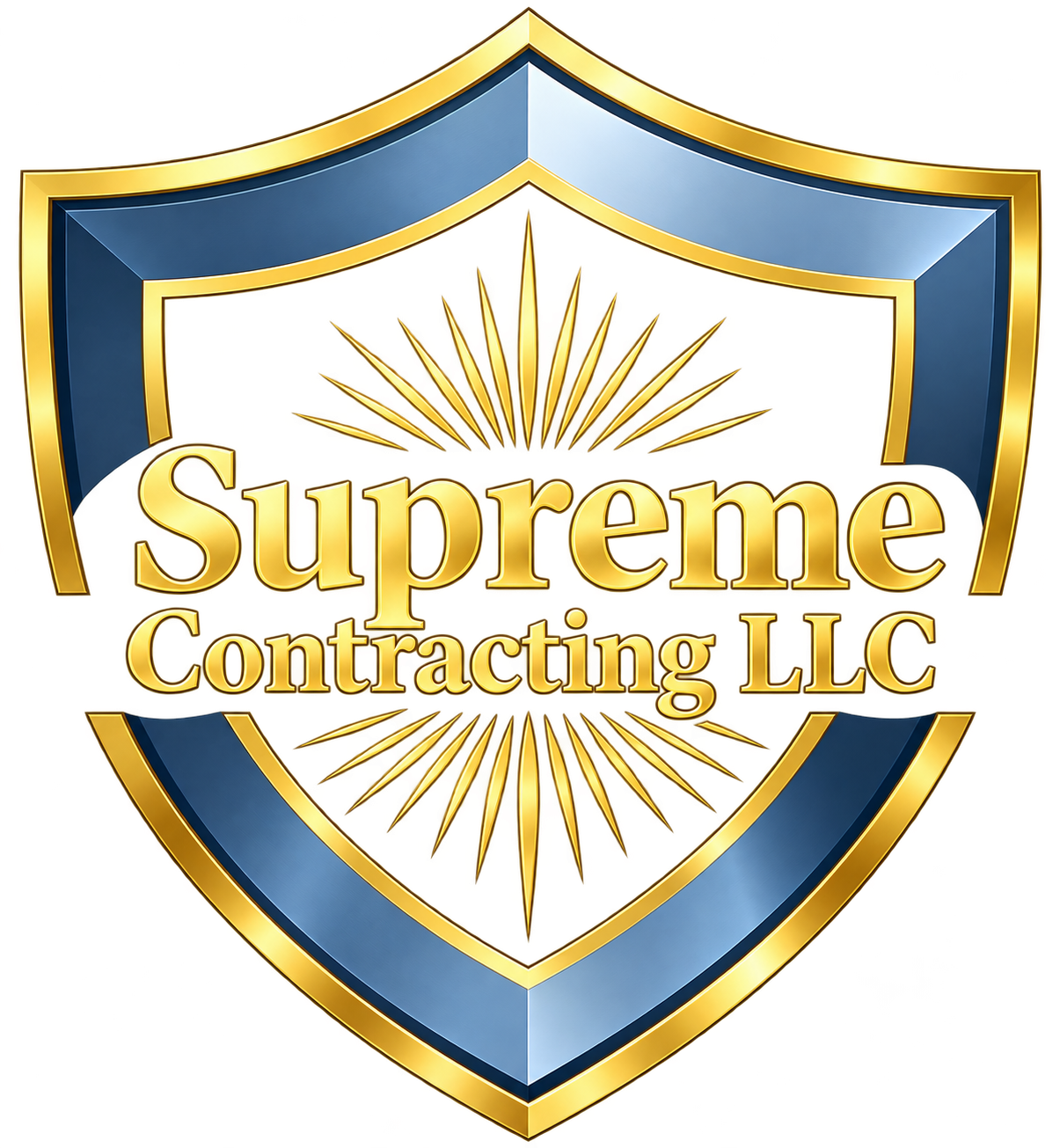 Supreme Contracting LLC gold and steel-blue shield logo